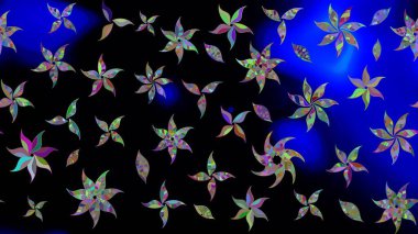 Raster illüstrasyonu. Çiçekli karalama şeklinde Raster çiçek deseni. Nazikçe, yaz çiçekleri siyah renklerde.