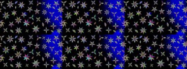 Raster illüstrasyonu. Çizim çiçek deseni duvar kâğıdı olarak kullanılabilir. Siyah renkte çiçekler.