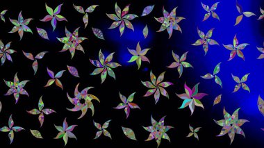 Nazik, sevimli çiçek arkaplanı. Siyah renkli çiçekler. Raster çiçek desenli ve çiçekli..