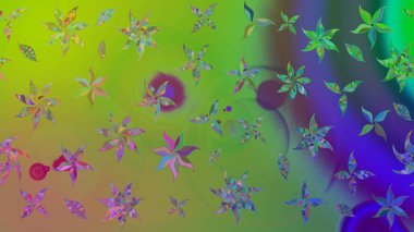 Sabıka fotoğraflarında, bebek kıyafetlerinde, duvar kâğıtlarında, paket kutularında falan kullanılabilir. Raster. Zarif, parlak ve eskiz yeşil çiçek deseni tasarımı.