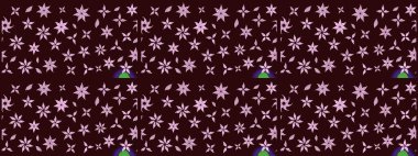 Raster deseni. Raster illüstrasyonu. Kahverengi renklerde. Soyut çiçek çizim kalıbı arka planı. Küçük çiçekte sevimli çiçek deseni var..