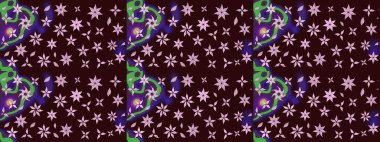 Renkli Bahar Teması eskiz kalıbı. Çiçekli eskiz arkaplanı. Düz Çiçek Elementleri Tasarımı. Çocuk stili.