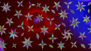 Raster illüstrasyonu. Çizim çiçek deseni duvar kâğıdı olarak kullanılabilir. Kahverengi renkte çiçekler.