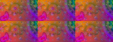 Raster illüstrasyonu. Çizim çiçek deseni duvar kâğıdı olarak kullanılabilir. Kahverengi renkte çiçekler.