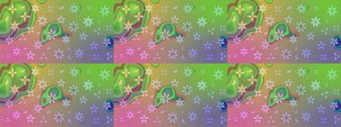 Karalama çiçekleri çizim kalıbı. Sanat, çiçeklere ilham verir ve arka plan bırakır. Yeşil el çizimi desen. Raster deseni.