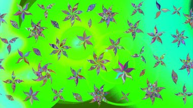 Çiçekler suluboya tarzında yeşil renkte. Çiçekli yeşil renkte bir çiçek deseni çiz.