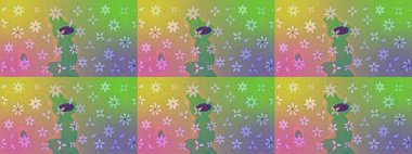 Çiçek arkaplan. - Yeşil çiçekler. Çiçek kolajı. Çiçek kompozisyonu. Doğa. Raster deseni. Küçük çiçekte güzel desen var..