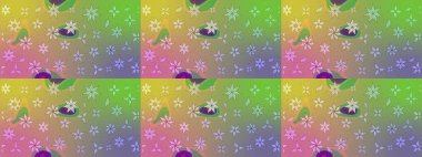 Çiçek deseni. Raster güzel kumaş deseni çiziyor. Renkli Bahar Teması eskiz kalıbı. Düz Çiçek Elementleri Tasarımı.