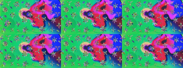 Çiçekli eskiz arkaplanı. Çocuk stili. Renkli Bahar Teması eskiz kalıbı. Düz Çiçek Elementleri Tasarımı.