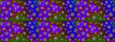 Renkli Bahar Teması eskiz kalıbı. Şirin çiçek elementleri. Düz Çiçek Elementleri Tasarımı. Taslak desenli, modaya uygun kumaş deseni. Raster illüstrasyonu.