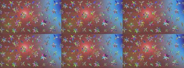 Çiçekli, yapraklı, çiçek desenli eskiz. Raster illüstrasyonu. El çizimi.