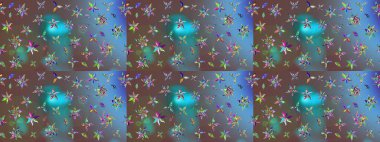 Şirin karalamalı çiçek desenli çizim. Raster illüstrasyonu. El yapımı çiçek ve bitki koleksiyonu. Eskiz tarzı kahverengi renklerde. Raster illüstrasyonu.