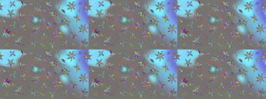 Vadinin gri renkli çiçekleri. Raster çiçek desenleri çiziyor..