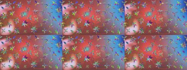 Sevimli çiçek raster deseni. Renkli Yaz Temalı eskiz kalıbı. Düz Çiçek Elementleri Tasarımı. Modaya uygun kumaş deseni.