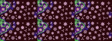 Renkli Bahar Teması eskiz kalıbı. Çiçekli eskiz arkaplanı. Düz Çiçek Elementleri Tasarımı. Çocuk stili.