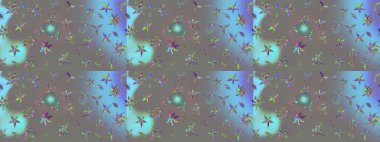 Kabile sanatı boho baskısı, klasik çiçek arkaplanı. Arkaplan dokusu, duvar kağıdı, çiçek temalı gri renkler. Soyut etnik raster çizim kalıbı.