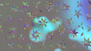 Gri renkli çiçekler. Raster düz çiçek çizim deseni. Tasarım hediye paketi, tebrik kartları, posterler ve afiş tasarımı.