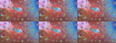 Renkli çizim kalıbı. Pembe renkli şirin tekstil. Çiçek arkaplan. Çiçek duvar kâğıdı. Raster illüstrasyonu.