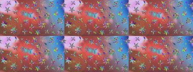 Hediye ambalaj kağıdı, tebrik kartları, posterler ve pankart tasarımı. Raster düz çiçek çizim deseni. Pembe renkte çiçekler.