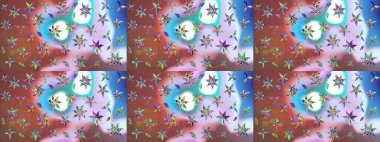 Tekstil, kumaş, kapaklar, duvar kağıtları, baskı, naylon, koleksiyon defteri, örgü, dekupaj için güzel bir eskiz. Küçük nötr çiçeklerdeki oldukça eski bir besin torbası deseni.