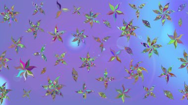 Mor renkli çiçekler. Raster illüstrasyonunda çiçek deseni çizimi.