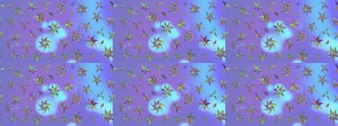 Mor renkli bitkilerden oluşan parlak çiçekli çizim deseni.