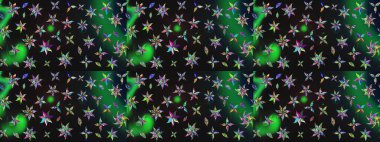 Eskiz modeli etnik tasarım. Yatak çarşafları, ceket, paket tasarımı, kumaş ve moda kavramları için tekstil baskısı. Çiçekleri, deniz kabukları, mandalaları ve suluboya efektleri olan deniz altyapısı.