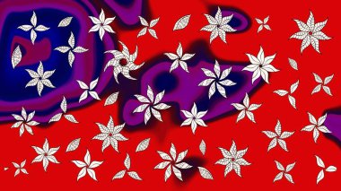 Çiçekli çizim şekli. Renkli Bahar Teması eskiz kalıbı. Düz Çiçek Elementleri Tasarımı. Kırmızı renkte çiçekler.