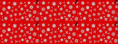 Küçük çiçekteki sevimli çiçek deseni. Kırmızı renkte çiçekler. Raster illüstrasyonu.