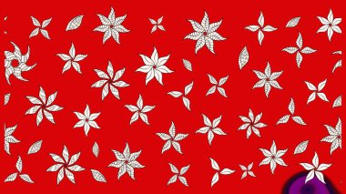 Çiçekli çizim şekli. Düz Çiçek Elementleri Tasarımı. Renkli Bahar Teması eskiz kalıbı. Kırmızı renkte çiçekler.