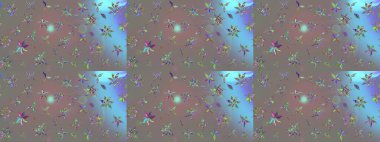 Küçük çiçekli basit bir çiçek çizimi. Raster illüstrasyonu. Gri renkli şirin çiçekler. Moda baskısı, albüm, ambalaj kağıdı, duvar kağıdı için zarif dekoratif süslemeler..