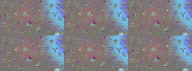 Patlayan çiçekler soyut olarak yerleştirilmiş. Gri renklerde bahar çiçekleri. Raster deseni. Raster illüstrasyonu.