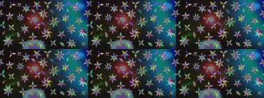 Raster suluboya çiçek deseni, narin çiçekler, gri çiçekler, tebrik kartı şablonu. Raster Güzel kumaş deseni.