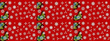 Çiçek desenli çizim. Raster illüstrasyonu. Asya tekstil tarzında. Kırmızı renkte çiçekler. Raster illüstrasyonu.