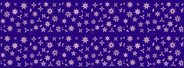 Raster illüstrasyonu. Patlayan çiçekler soyut olarak yerleştirilmiş. Raster deseni. Yumuşak, bahar çiçekleri mavi renklerde.