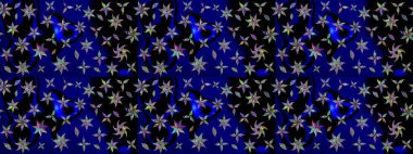 Siyah renkli çiçekler. Raster illüstrasyonu. Küçük çiçekte sevimli çiçek deseni var..