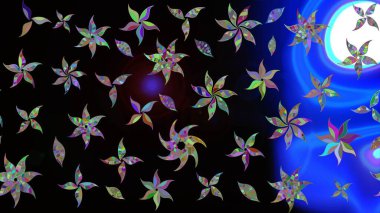 Çiçek desenli raster, siyah çizgi grafik desenli soyut raster arkaplan. Modern stil dokusu.