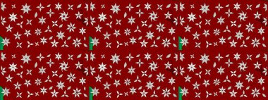 Çok renkli küçük çiçekler ve kırmızı renkli komik böcekler, raster desen, illüstrasyon.