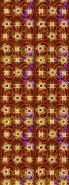 Kış kar taneleri, raster arka plan. Yüzey için tekrarlanan doku, ambalaj kağıdı, kahverengi, turuncu ve sarı renkte kar tanesi.