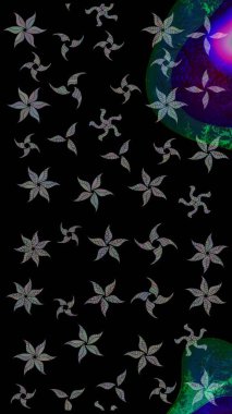 Parlak unsurları. Sorunsuz çiçek deseni kaydırma kağıt, davet, el ilanı, afiş veya Web sitesi Web sitesi arka plan duvar kağıdı için kullanılabilir. Elle çizilmiş Raster illüstrasyon.