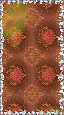 Küçük çiçekteki sevimli çiçek deseni. Birçok kahverengi ve soyut çiçekli tropikal desenler. Varicolobrown raster kusursuz illüstrasyon.