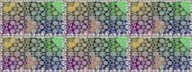 Halk tarzı. Modern çiçek arkaplanı. Moda baskıları için zarif bir şablon. Parlak renkli çiçekleri ve gri yaprakları olan, kusursuz çiçek desenleri..