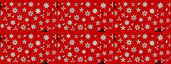 Raster illüstrasyonundaki çiçek desenli çizim. Kırmızı renkte çiçekler.