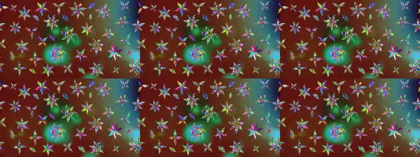 Raster illüstrasyonu. Kahverengi renklerde bahar çiçekleri. Yaprak ve çiçeklerin suluboya resmi, kahverengi renklerdeki çizim deseni.