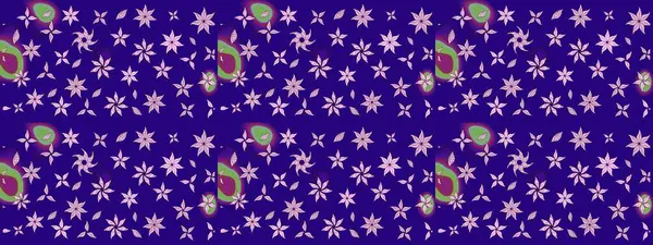 Mavi renklere karalamalar çizilmiş çiçek deseni. Raster illüstrasyonu.