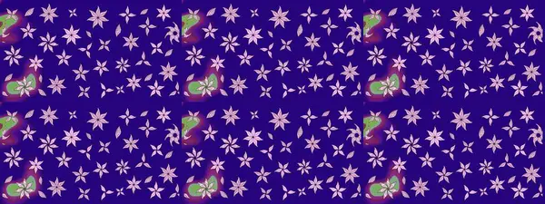 Mavi renkli çiçekler. Raster illüstrasyonu. Küçük çiçekte sevimli çiçek deseni var..