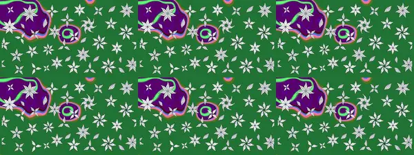 Raster çiçek desenleri çiziyor. Vadinin yeşil renkli çiçekleri.