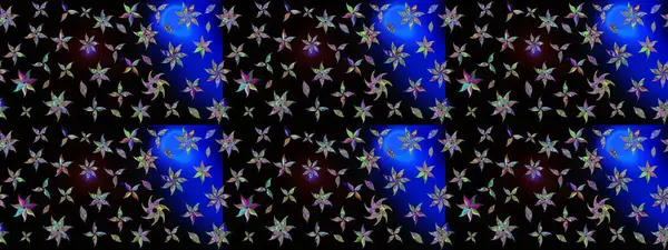 Raster illüstrasyonu. Güzel kumaş deseni. Siyah renklerde. Raster illüstrasyonunda çiçek deseni çizimi.