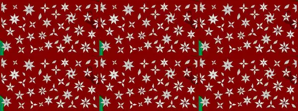 Çok renkli küçük çiçekler ve kırmızı renkli komik böcekler, raster desen, illüstrasyon.