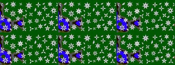 Eskiz arkaplan modeli. Yeşil yapraklı yabani çiçekler. Suluboya, elle çizilmiş. Raster illüstrasyonu.